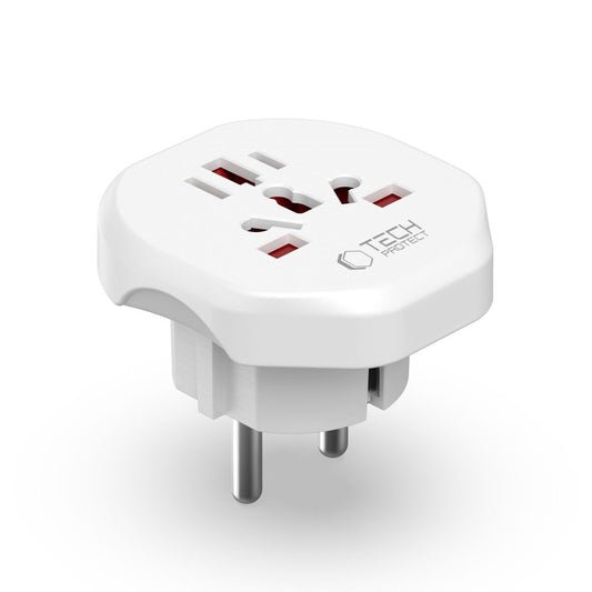 Omrežni adapter Tech-Protect US / UK / AU / AU / FI / CN - Evropa, bel