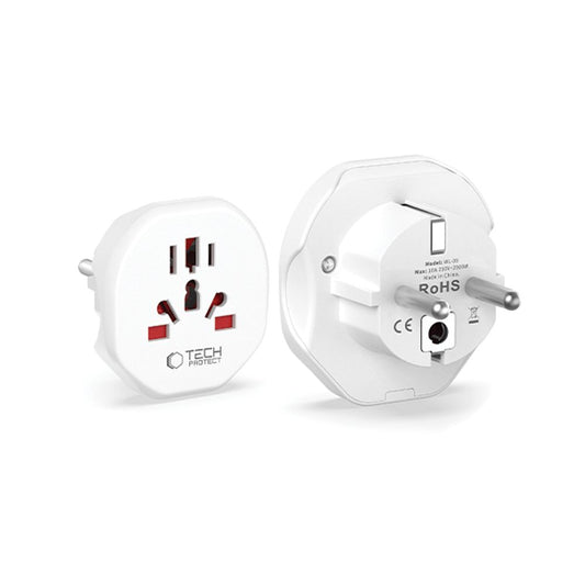 Omrežni adapter Tech-Protect US / UK / AU / AU / FI / CN - Evropa, bel