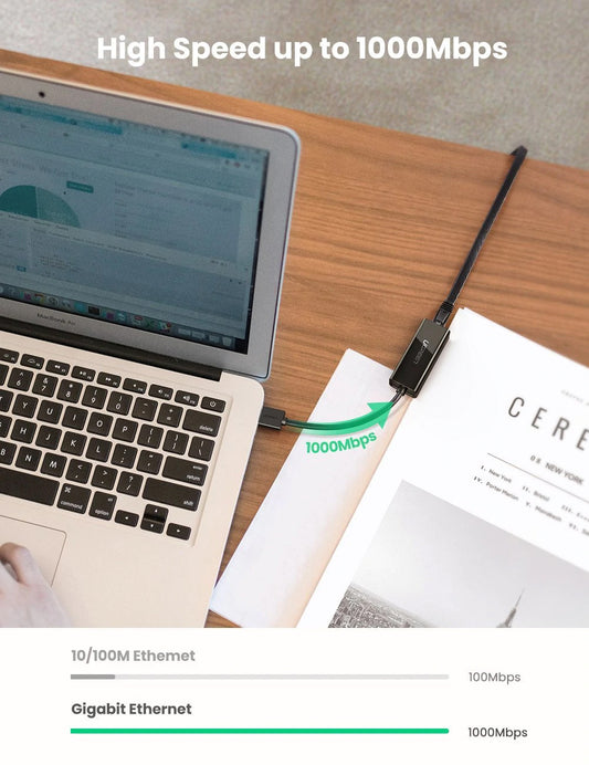 UGREEN CR111 Mrežna kartica, RJ45, USB 3.0, črna