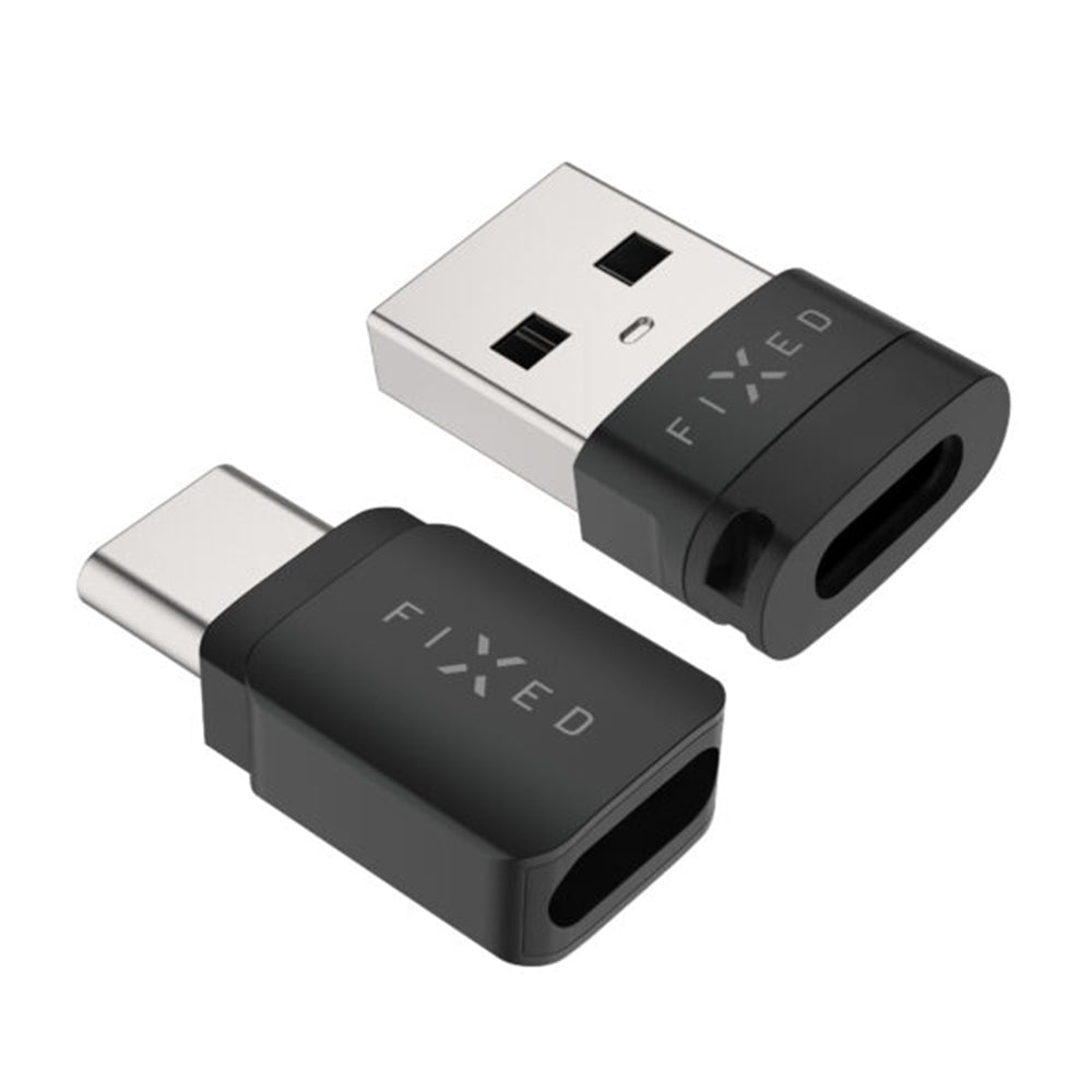 USB adapter za zaklepanje podatkov Fixed, USB-A / USB-C, 2v1, črn