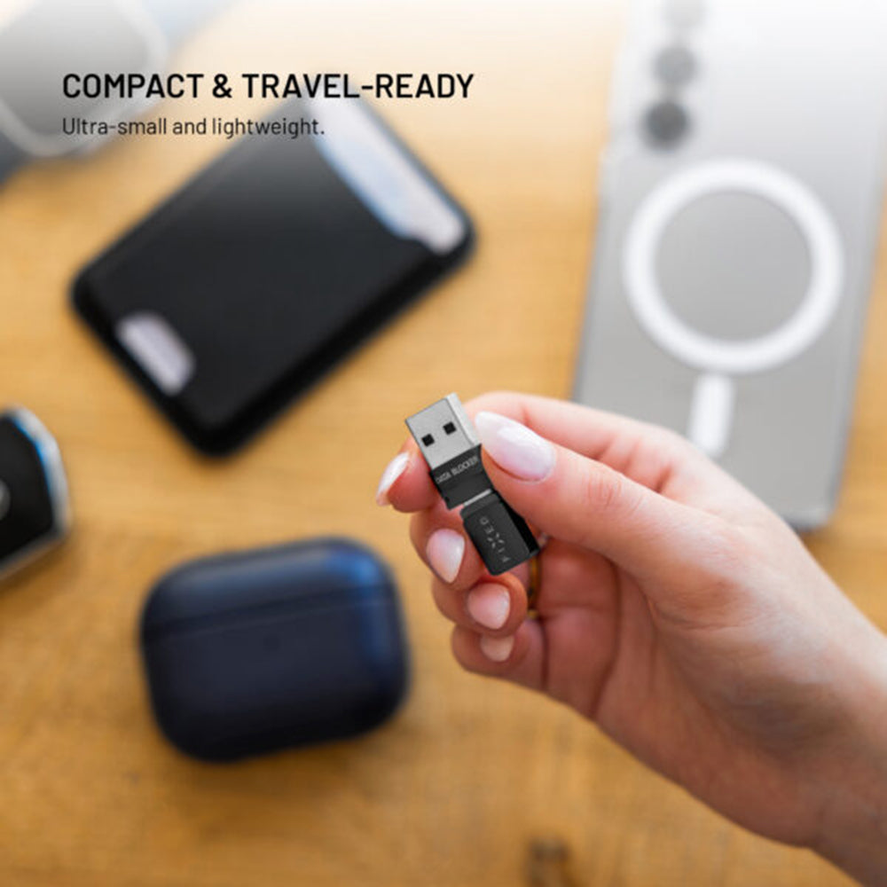 USB adapter za zaklepanje podatkov Fixed, USB-A / USB-C, 2v1, črn
