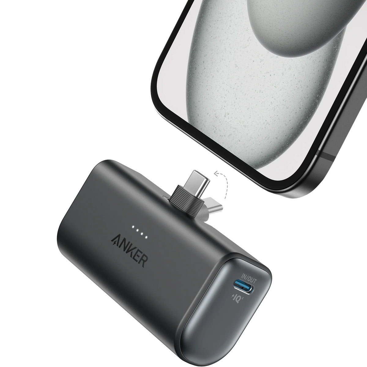 Zunanja baterija Anker Nano, 5000mAh, 22.5W, PD, 2 x USB-C, Črna A1653H11