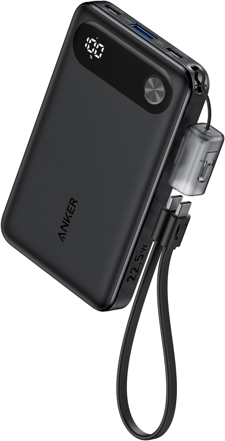 Zunanja baterija Anker PowerCore, 10000 mAh, 22,5 W, QC + PD, 1 x USB-A - 2 x USB-C, črna A1257G11