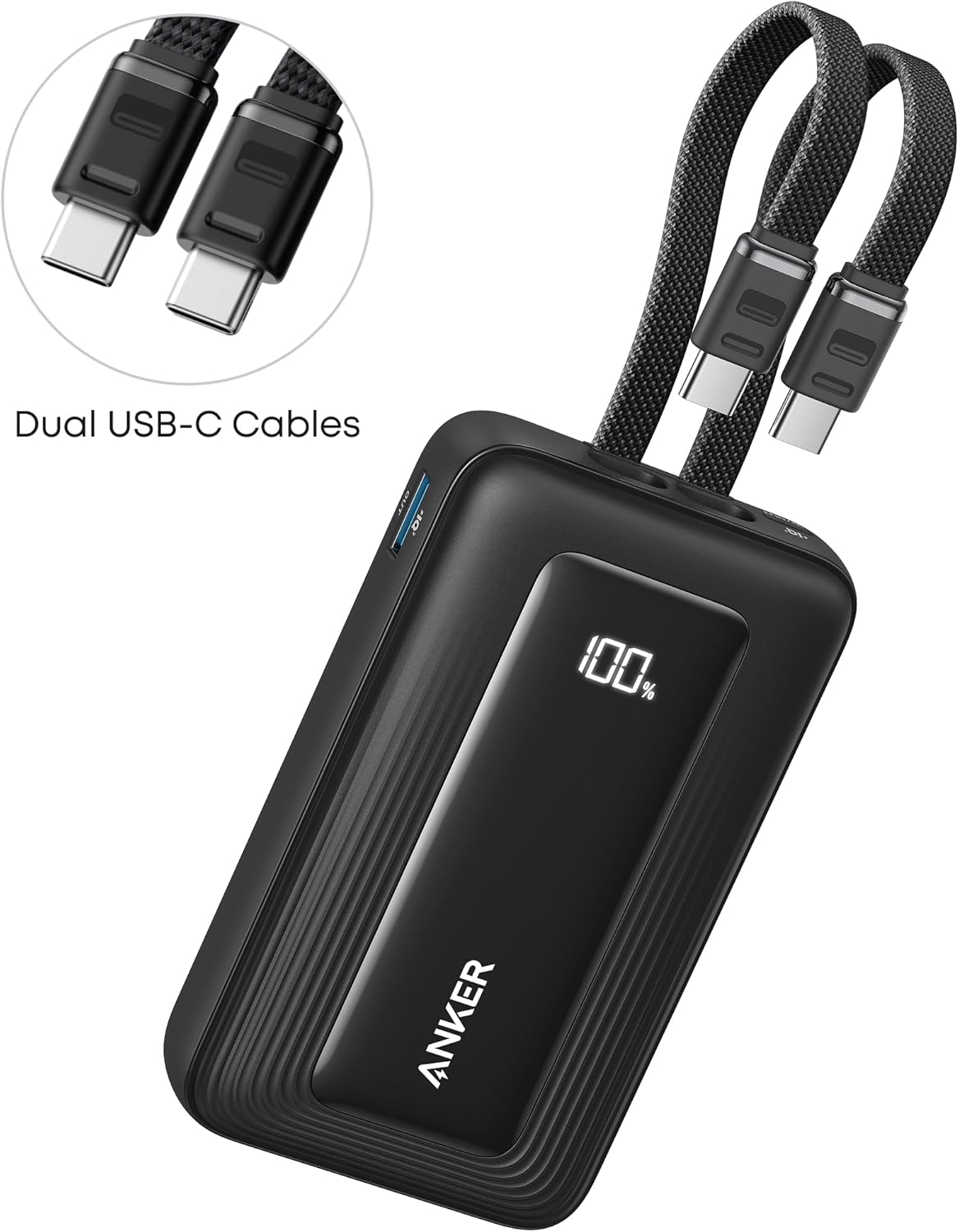 Zunanja baterija Anker Zolo, 10000mAh, 35W, QC + PD, 1 x USB-A - 2 x USB-C, Črna A1680H12