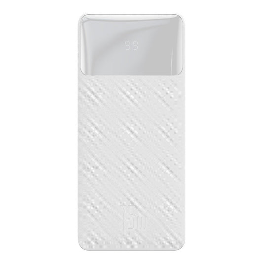 Baseus Bipow zunanja baterija, 10000 mAh, 15 W, 1 x USB-C - 2 x USB-A, bela PPBD050002