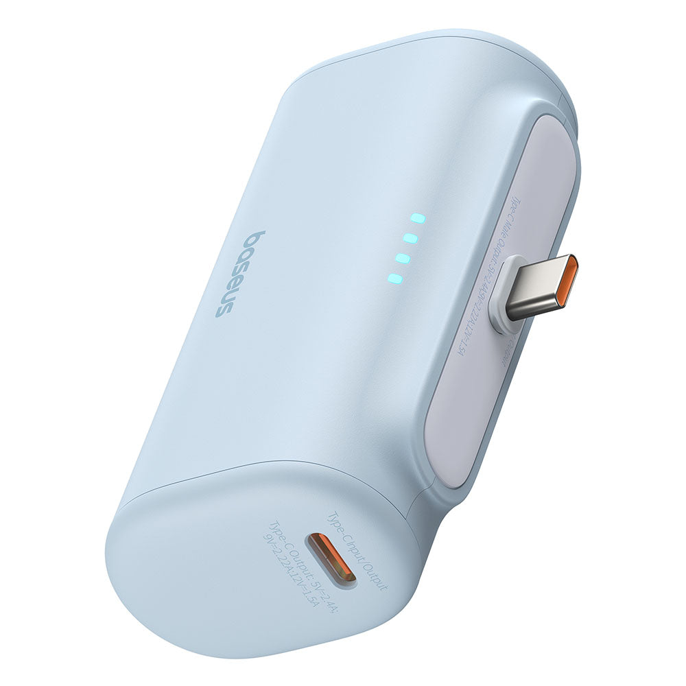 Zunanja baterija Baseus Compact, 5000mAh, 20W, PD, 2 x USB-C, Modra P10068306313-00