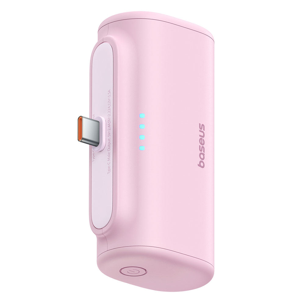 Zunanja baterija Baseus Compact, 5000mAh, 20W, PD, 2 x USB-C, Roza P10068306413-00