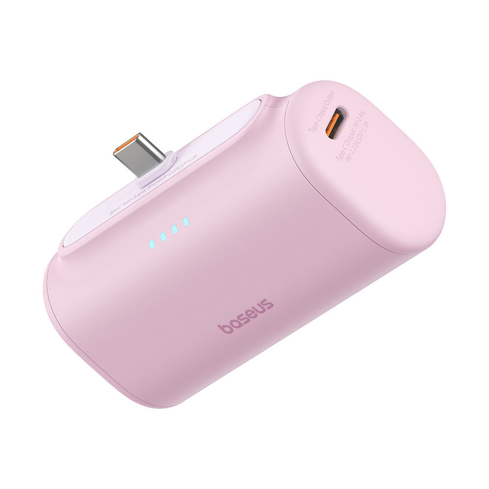 Zunanja baterija Baseus Compact, 5000mAh, 20W, PD, 2 x USB-C, Roza P10068306413-00