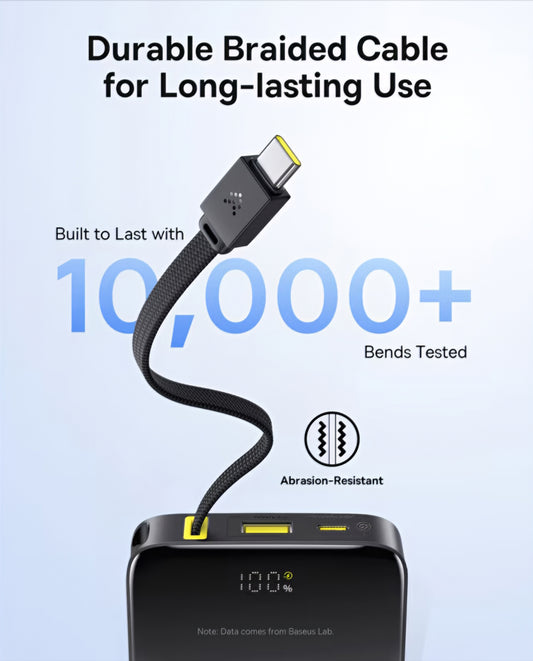 Zunanja baterija Baseus EnerFill Bipow2 Pro, 10000mAh, 22.5W, QC + PD, 1 x USB-A - 2 x USB-C, Črna E0027600