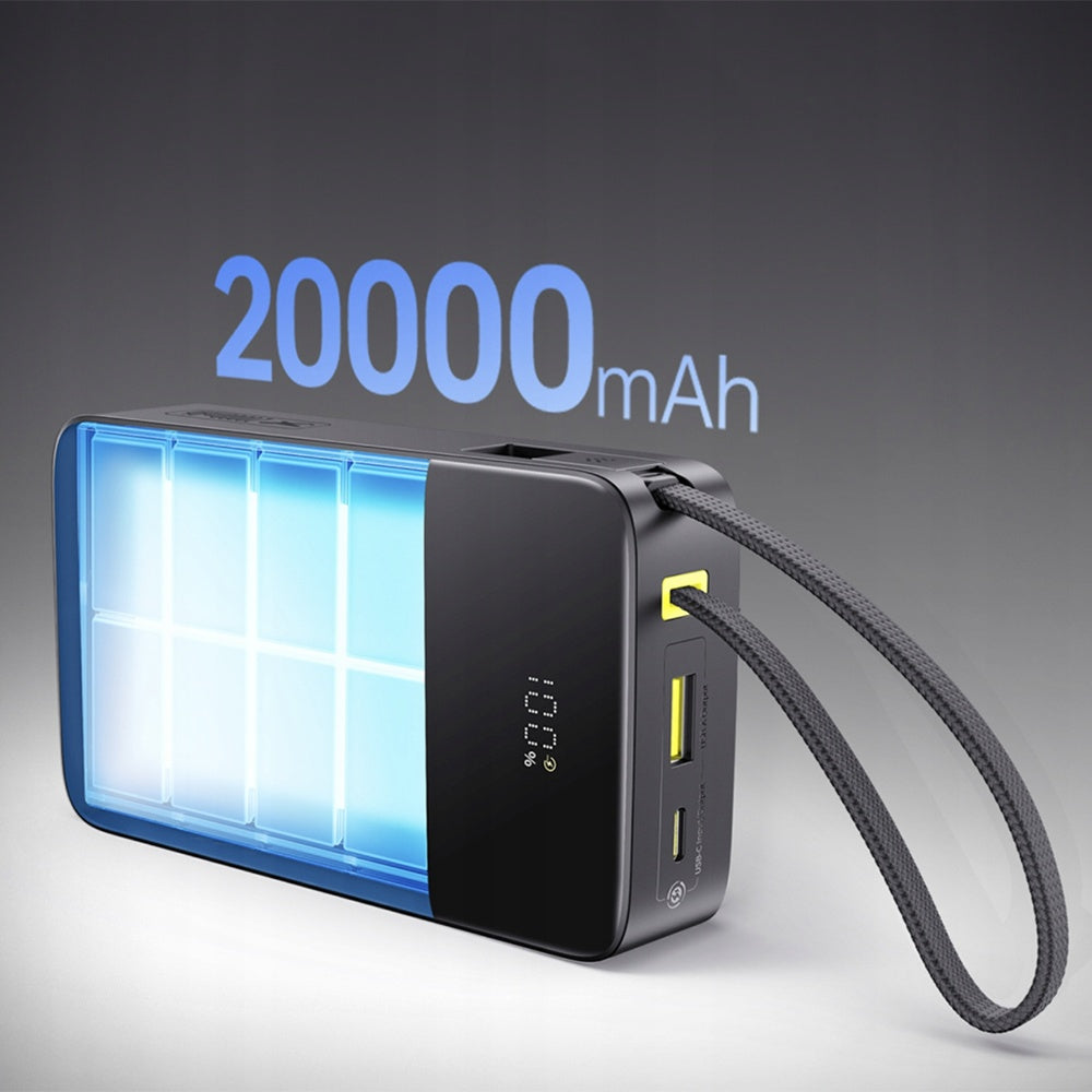 Zunanja baterija Baseus EnerFill Bipow2 Pro, 20000mAh, 22.5W, QC + PD, 1 x USB-A - 2 x USB-C, Črna E0027701