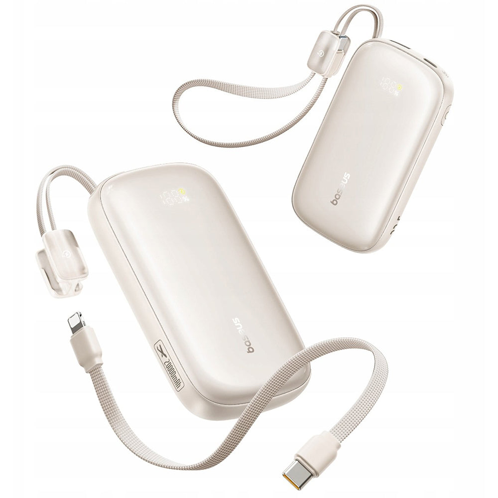 Zunanja baterija Baseus EnerFill FC21 Qpow 3 Ultra, 10000mAh, 22.5W, QC + PD, 1 x USB-A - 1 x USB-C, Bež E0027L01