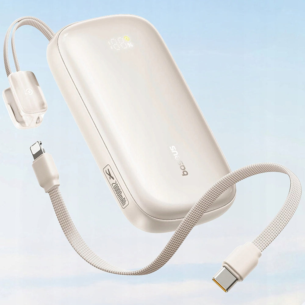 Zunanja baterija Baseus EnerFill FC21 Qpow 3 Ultra, 10000mAh, 45W, QC + PD, 1 x USB-A - 1 x USB-C, Bež E0027Q01