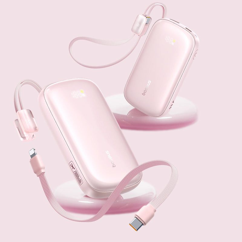 Zunanja baterija Baseus EnerFill FC21 Qpow 3 Ultra, 10000mAh, 45W, QC + PD, 1 x USB-A - 1 x USB-C, Roza E0027Q02