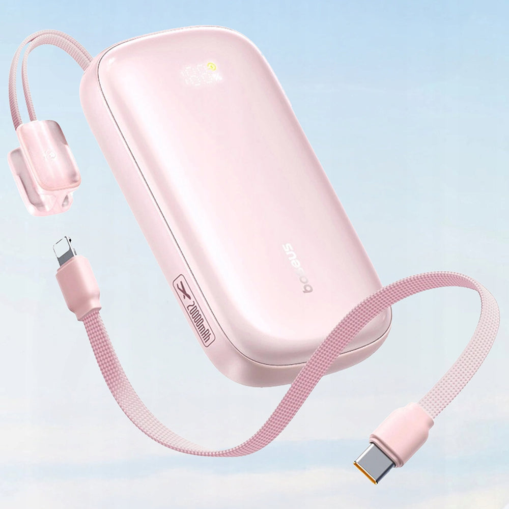 Zunanja baterija Baseus EnerFill FC21 Qpow 3 Ultra, 20000mAh, 22.5W, QC + PD, 1 x USB-A - 1 x USB-C, Roza E0027M02
