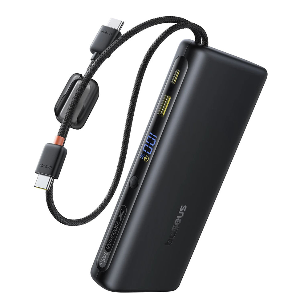 Zunanji akumulator Baseus EnerFill FC41, 25000mAh, 145W, QC + PD, 1 x USB-A - 3 x USB-C, Črn E0028H03