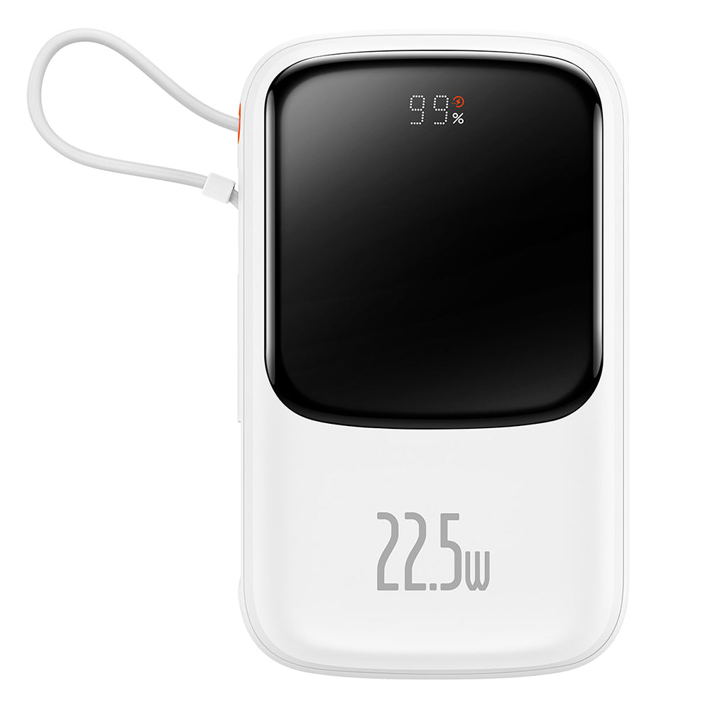 Zunanja baterija Baseus Qpow Pro, 10000mAh, 22.5W, QC + PD, 1 x USB-A - 2 x USB-C, Bela PPQD020102