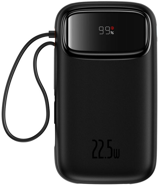 Zunanja baterija Baseus Qpow2, 10000mAh, 22.5W, QC + PD, 1 x Lightning - 1 x USB-A - 2 x USB-C, Črna P10055003113-00