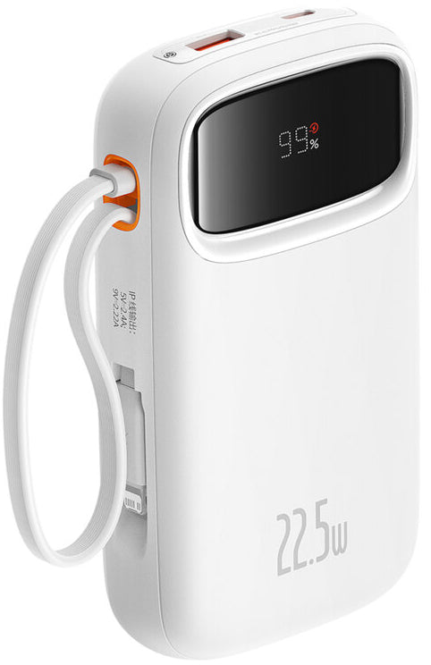 Zunanja baterija Baseus Qpow2, 10000mAh, 22.5W, QC + PD, 1 x Lightning - 1 x USB-A - 2 x USB-C, Bela P10055003223-00