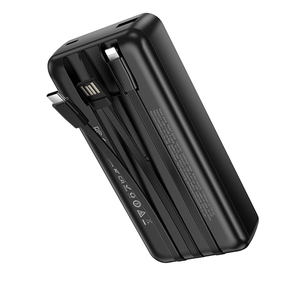 Zunanja baterija Borofone BJ79 Clever, 20000mAh, 10W, 1 x Lightning - 1 x USB-A - 1 x USB-C, črna