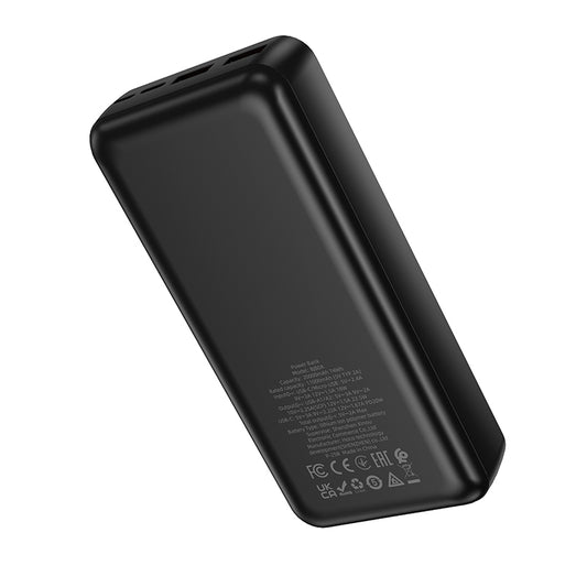 Zunanja baterija Borofone BJ80A Clever, 20000mAh, 22.5W, QC + PD, 1 x USB-C - 2 x USB-A, Črna