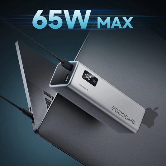 Zunanja baterija Cuktech, 20000mAh, 100W, QC + PD, 1 x USB-A - 2 x USB-C, Siva CUKP200XGLGR