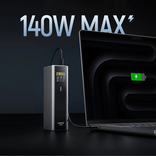 Zunanja baterija Cuktech, 20000mAh, 210W, QC + PD, 1 x USB-A - 2 x USB-C, Siva CKPB200UGLGR