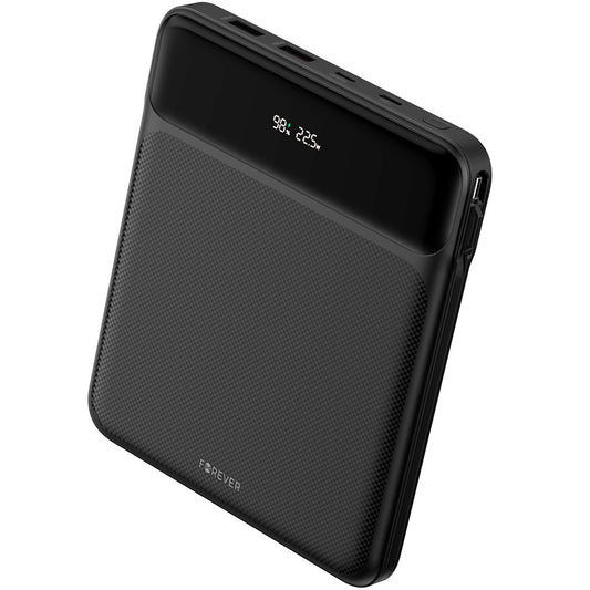 Forever TB-200 zunanja baterija, 20000 mAh, 100 W, QC + PD, 1 x Lightning - 2 x USB-C - 2 x USB-A, črna