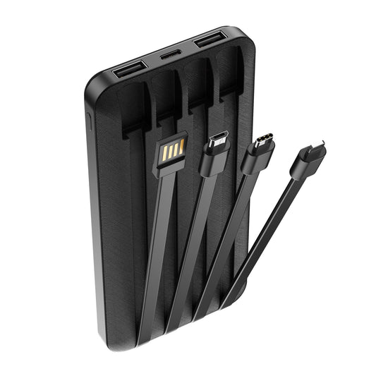 Forever TB-411 zunanja baterija, 10000 mAh, 10 W, 1 x Lightning - 1 x microUSB - 1 x USB-C - 2 x USB-A, črna