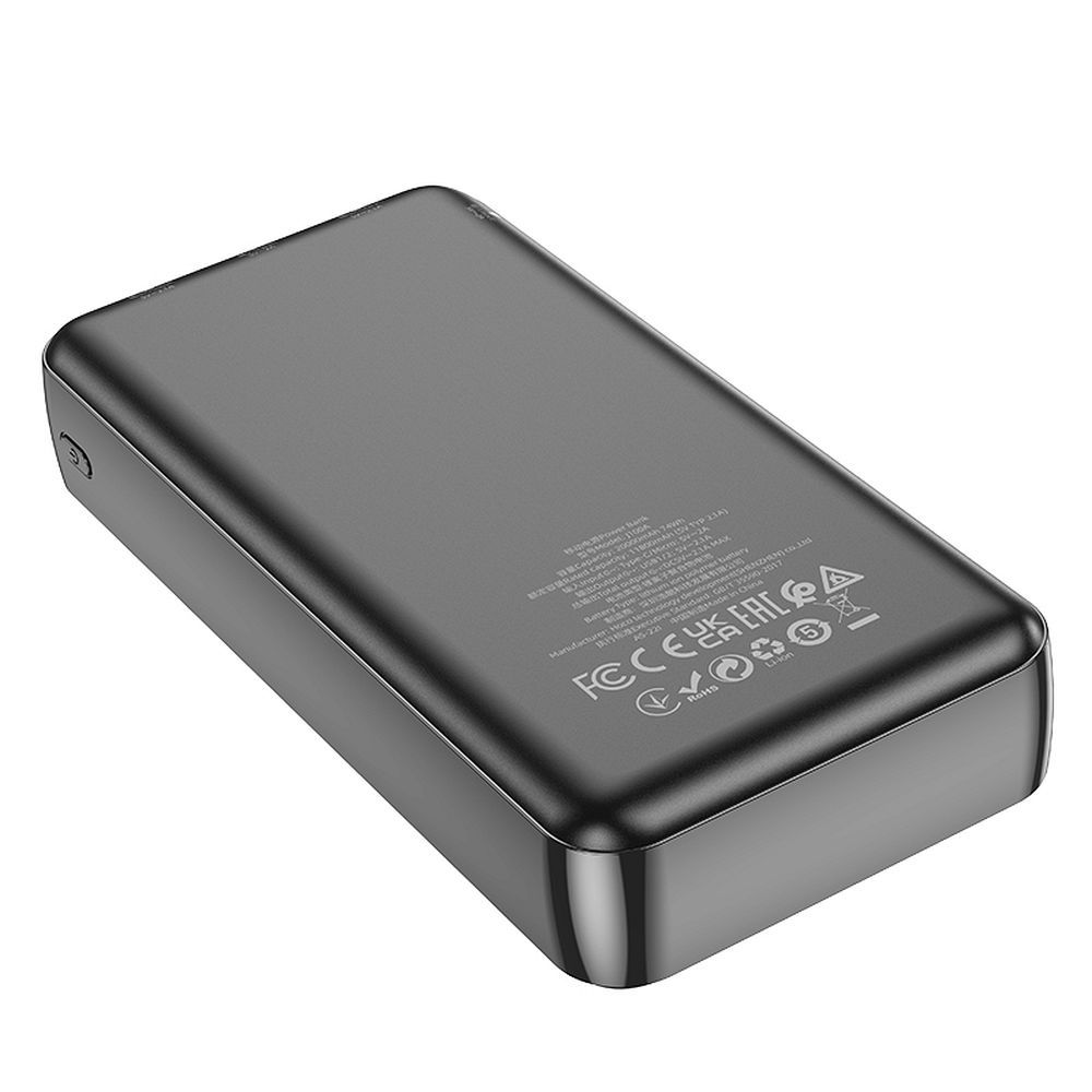 Zunanji baterijski paket HOCO J100A, 20000mAh, 10W, 2 x USB-A, Črn