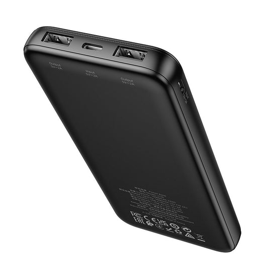 Zunanja baterija HOCO J128, 10000mAh, 10W, 2 x USB-A, Črna
