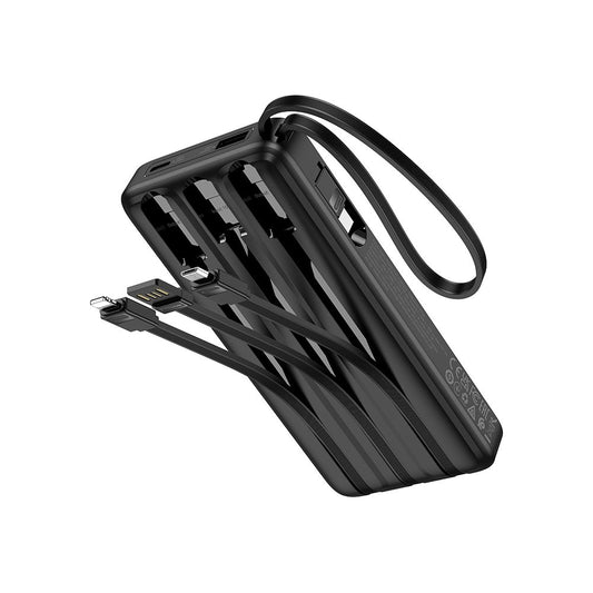 Zunanji akumulator HOCO J146, 10000mAh, 10W, 1 x Lightning - 1 x microUSB - 1 x USB-A - 1 x USB-C, Črn