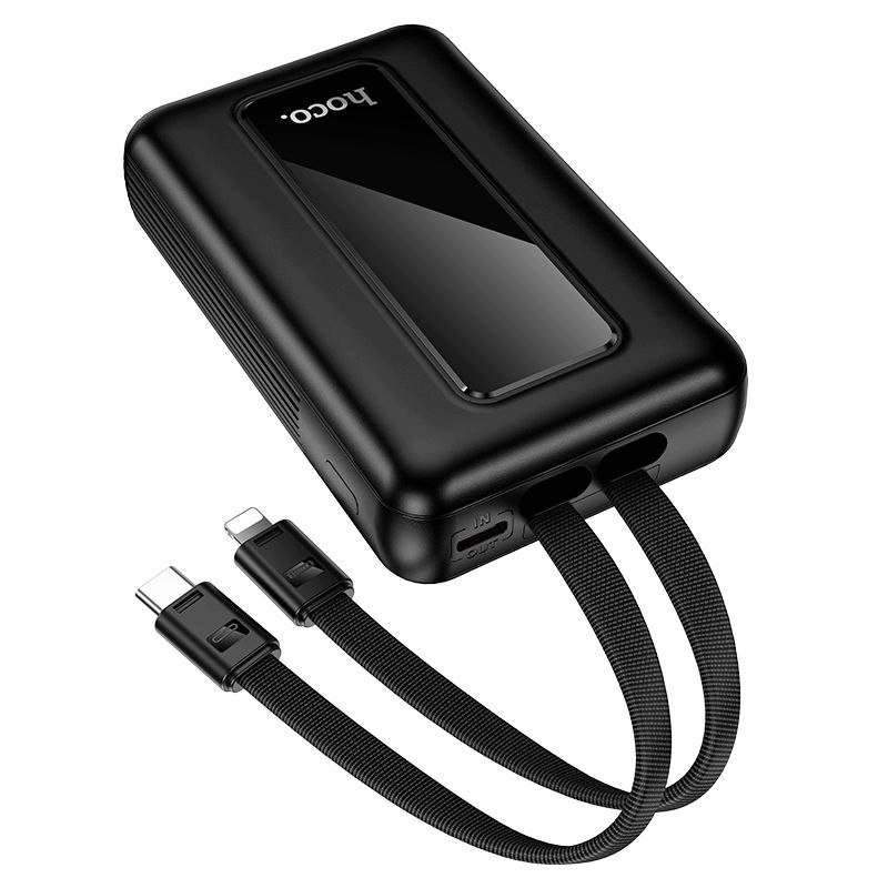 Zunanji baterijski paket HOCO J162, 10000mAh, 22.5W, QC + PD, 1 x Lightning - 1 x USB-A - 2 x USB-C, Črn