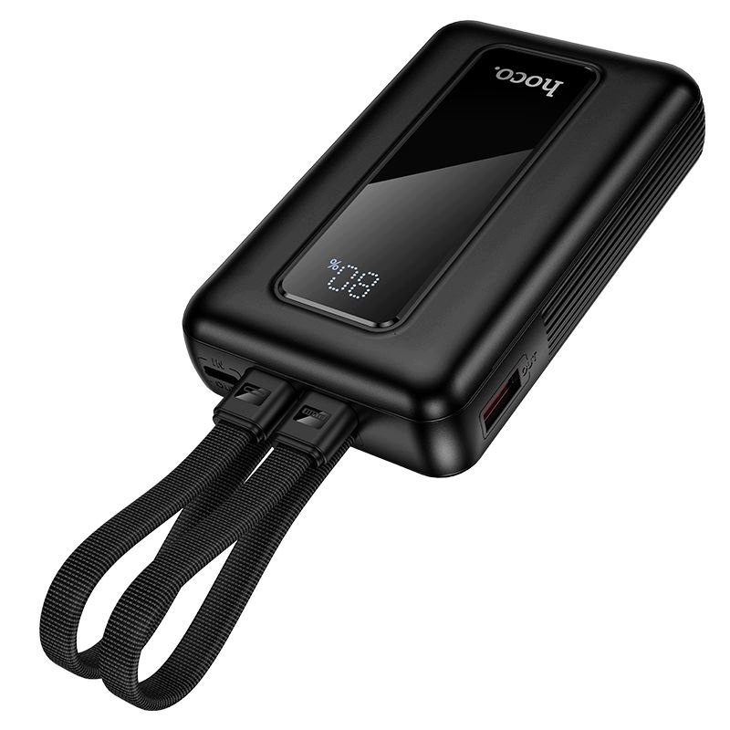 Zunanji baterijski paket HOCO J162, 10000mAh, 22.5W, QC + PD, 1 x Lightning - 1 x USB-A - 2 x USB-C, Črn