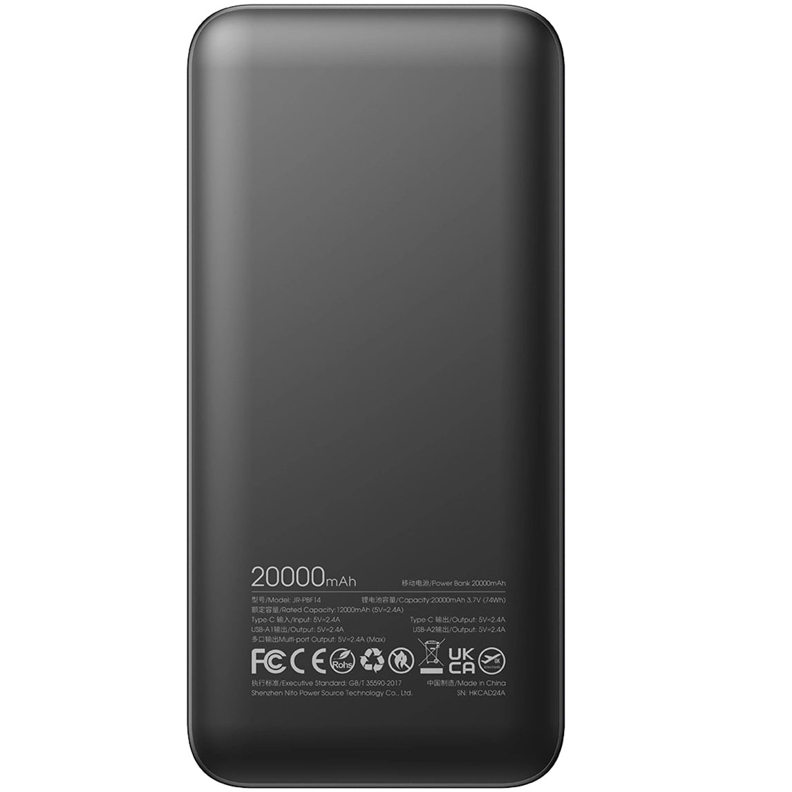Zunanja baterija Joyroom JR-PBF14, 20000mAh, 12W, 1 x USB-C - 2 x USB-A, Črna