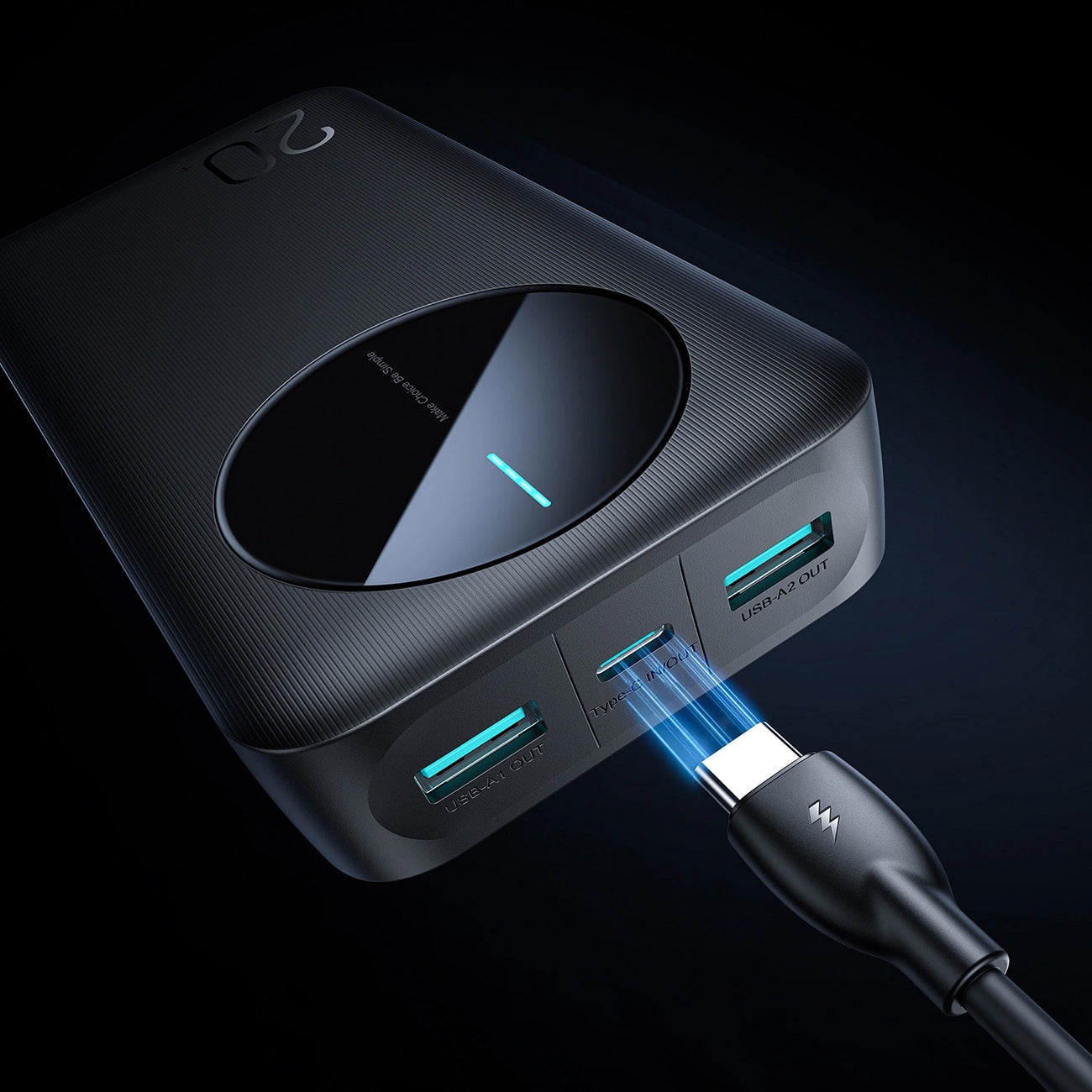 Zunanja baterija Joyroom JR-PBF14, 20000mAh, 12W, 1 x USB-C - 2 x USB-A, Črna