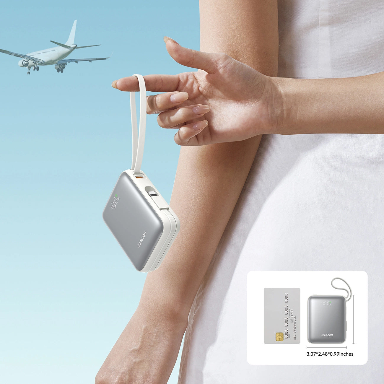Zunanja baterija Joyroom JR-PBF27, 10000mAh, 22.5W, QC + PD, 1 x Lightning - 2 x USB-C, Bela