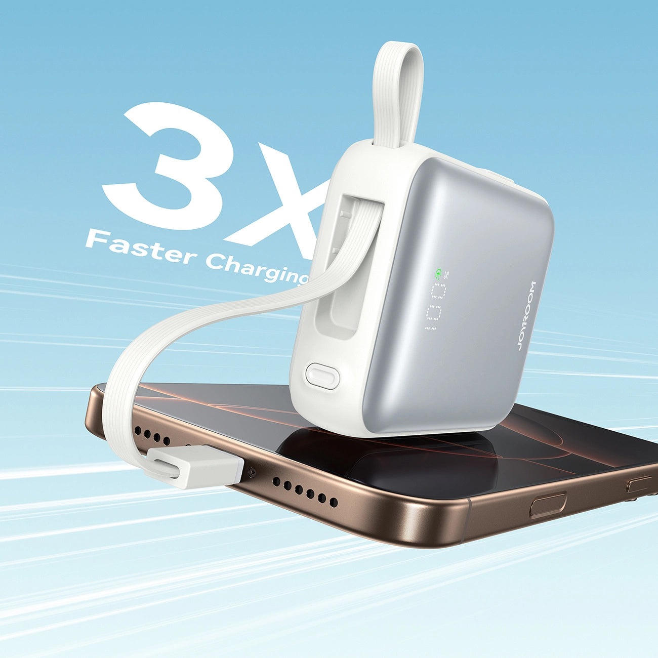 Zunanja baterija Joyroom JR-PBF27, 10000mAh, 22.5W, QC + PD, 1 x Lightning - 2 x USB-C, Bela