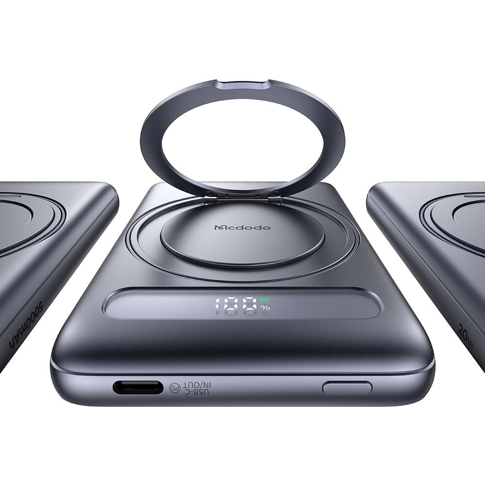Zunanja baterija Wireless McDodo MC-8361 Meta, 5000mAh, 20W, PD + FQI, 1 x QI - 1 x USB-C, Siva