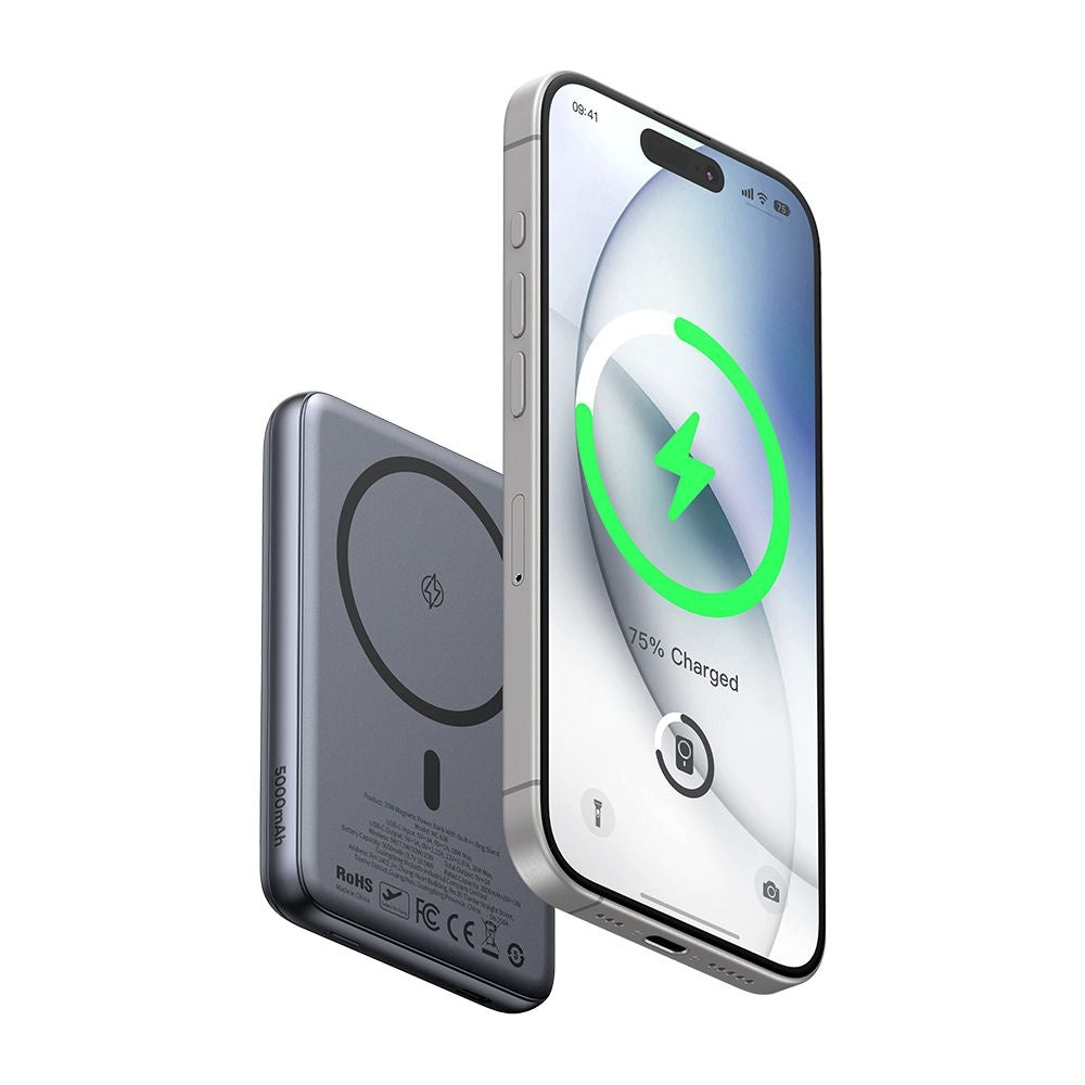 Zunanja baterija Wireless McDodo MC-8361 Meta, 5000mAh, 20W, PD + FQI, 1 x QI - 1 x USB-C, Siva