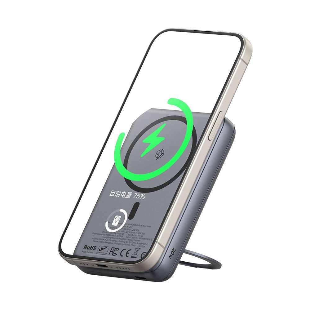Zunanja baterija Wireless McDodo MC-8371 Meta, 10000mAh, 20W, PD + FQI, 1 x QI - 1 x USB-C, Siva