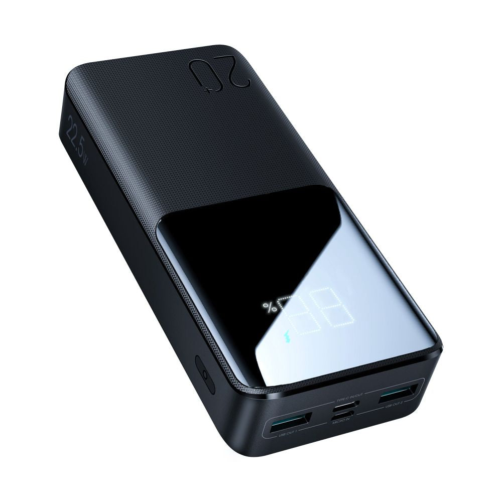 Zunanja baterija Joyroom, 20000mAh, 22.5W, QC + PD, 1 x USB-C - 2 x USB-A, Črna JR-QP192