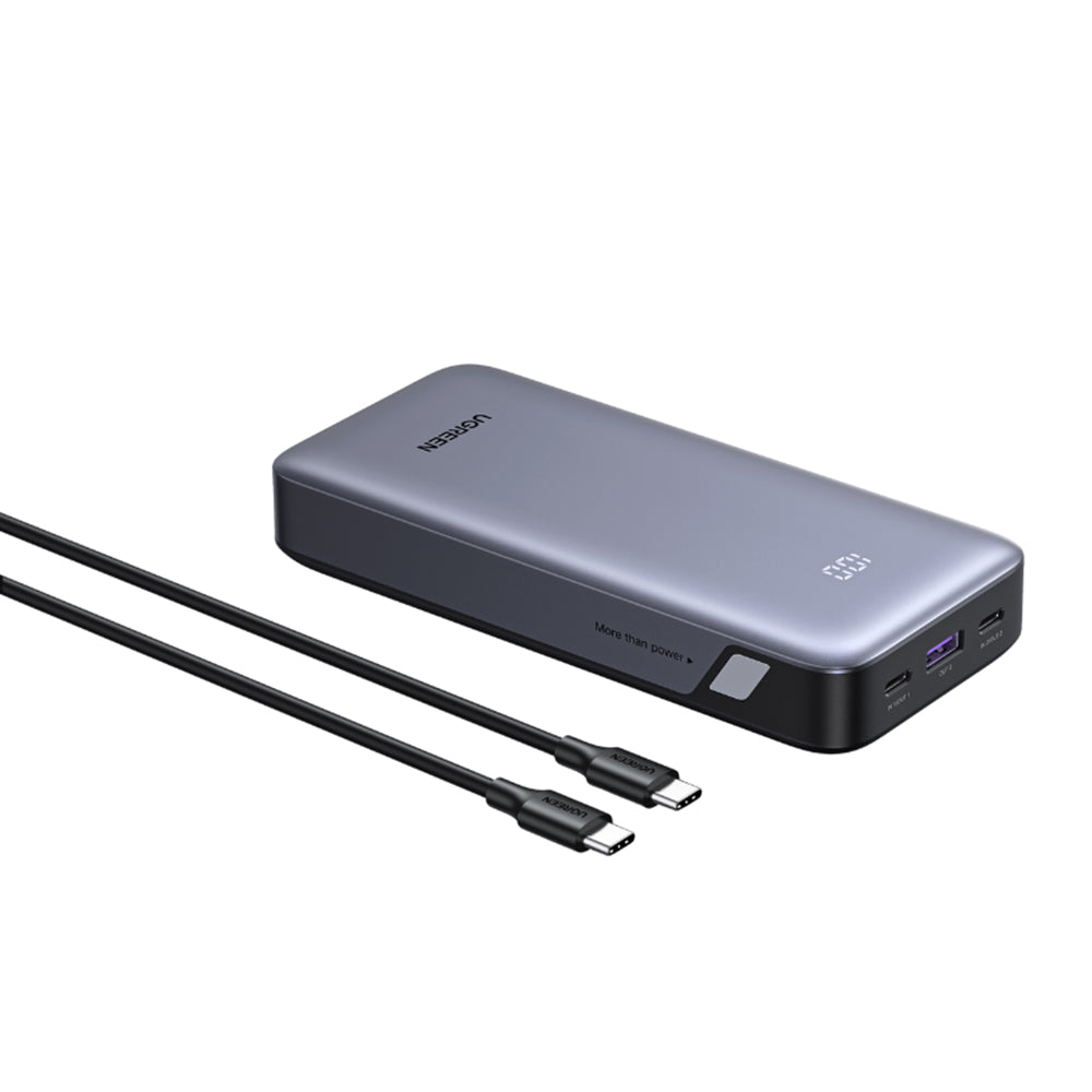 Zunanji akumulator UGREEN Nexode PB532 (55989B), 20000mAh, 30W, QC + PD, 1 x USB-A - 2 x USB-C, Siva