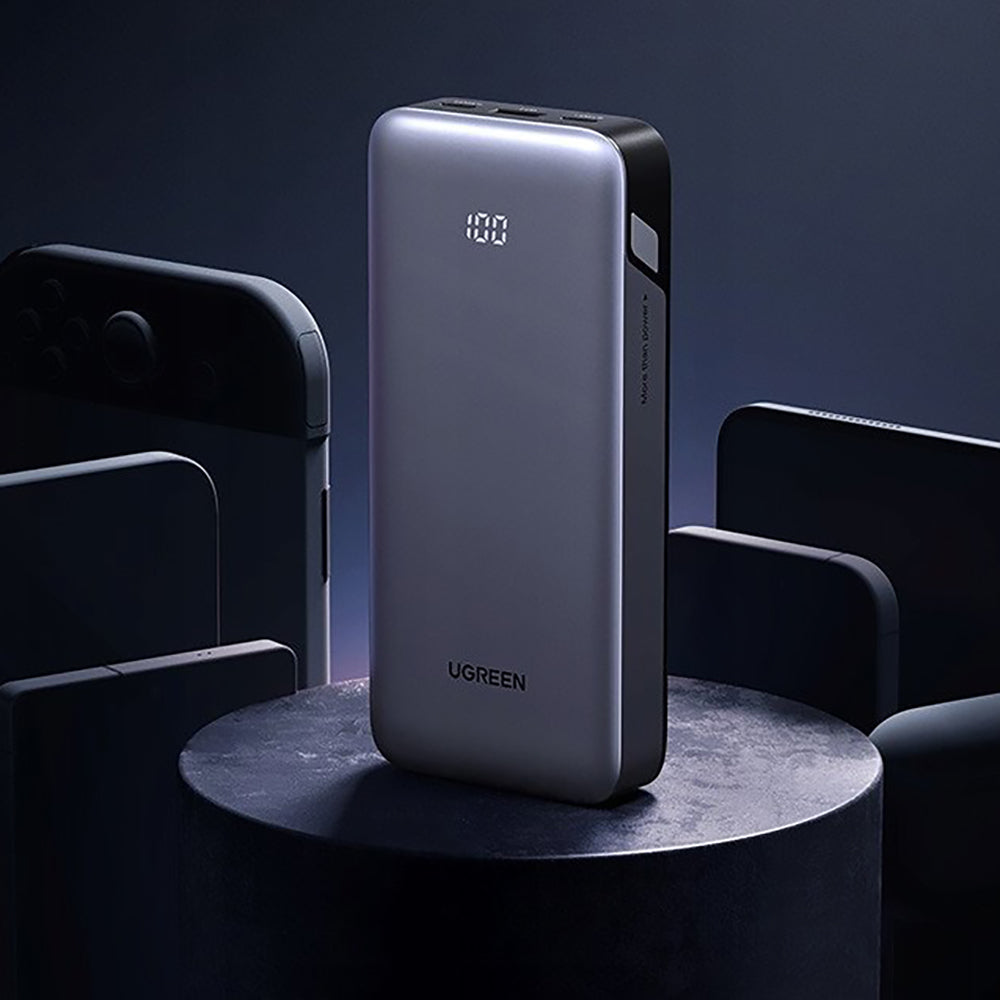 Zunanji akumulator UGREEN Nexode PB532 (55989B), 20000mAh, 30W, QC + PD, 1 x USB-A - 2 x USB-C, Siva