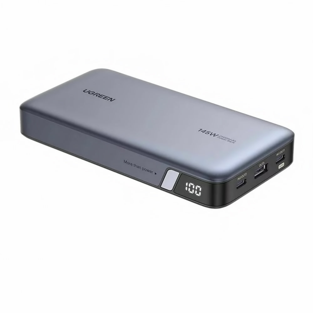 Zunanja baterija UGREEN PB205, 25000mAh, 145W, QC + PD, 1 x USB-A - 2 x USB-C, Siva