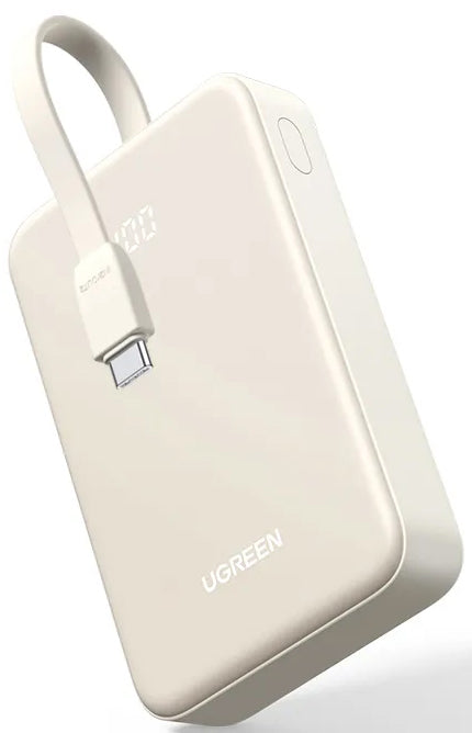 Zunanja baterija UGREEN PB521, 20000mAh, 30W, QC + PD, 1 x USB-A - 2 x USB-C, Bela