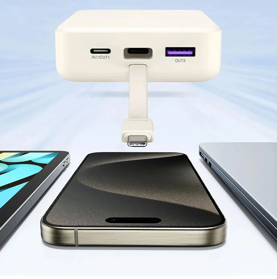 Zunanja baterija UGREEN PB521, 20000mAh, 30W, QC + PD, 1 x USB-A - 2 x USB-C, Bela