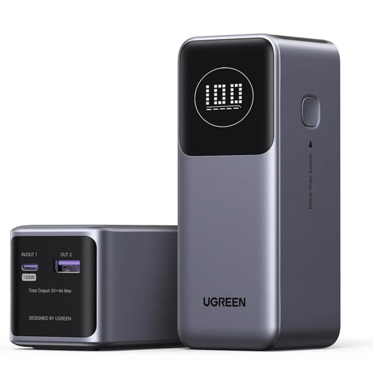 UGREEN PB724 zunanja baterija, 12000 mAh, 100 W, QC + PD, 1 x USB-A - 1 x USB-C, siva