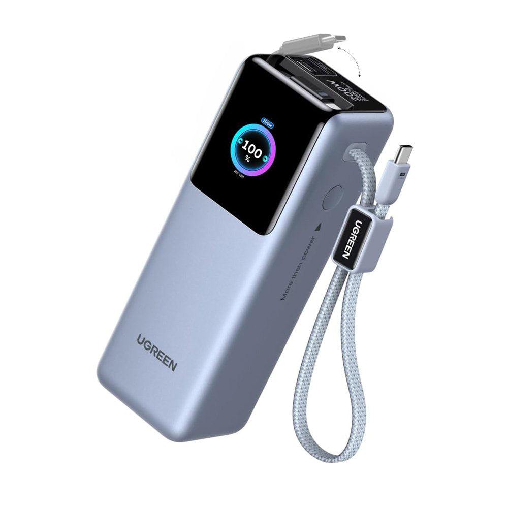 Zunanji akumulator UGREEN PB728 (75702B), 25000mAh, 200W, QC + PD, 1 x USB-A - 3 x USB-C, Siva