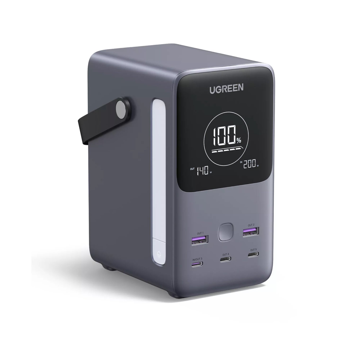 Zunanja baterija UGREEN PB770, 48000mAh, 300W, QC + PD, 2 x USB-A - 3 x USB-C, Siva