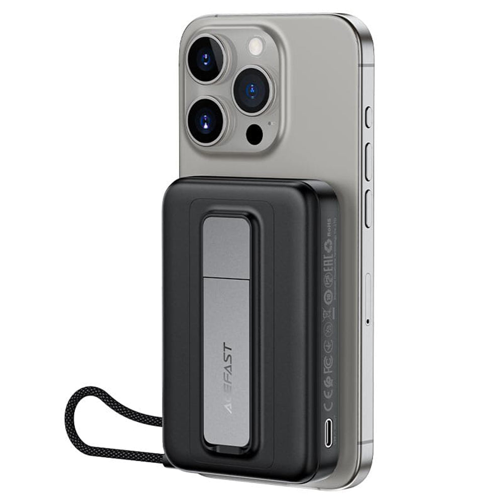 Zunanja baterija Acefast M24, 10000mAh, 22.5W, PD + FQI, 1 x QI - 2 x USB-C, siva